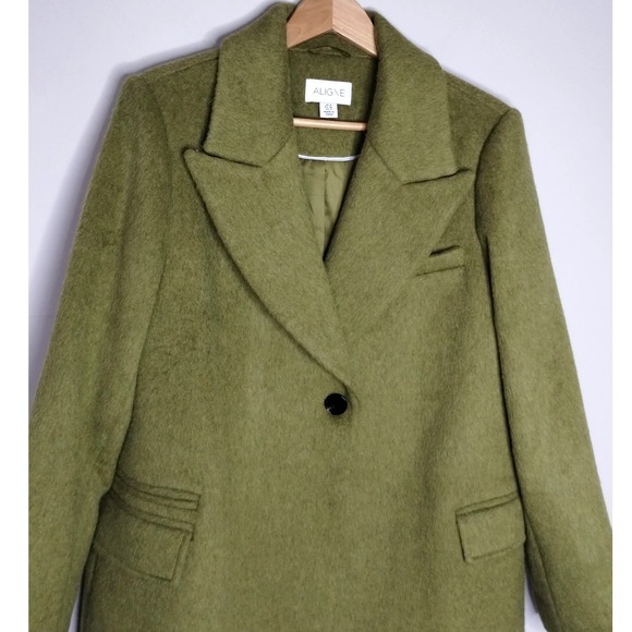 Aligne Stella Long Coat Olive size 4 EcoChic - Picture 5 of 12